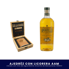 Kit Ajedrez + Licorera Aguardiente Amarillo de Manzanares