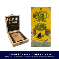 Kit Ajedrez + Licorera Aguardiente Amarillo de Manzanares