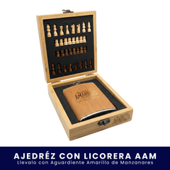 Kit Ajedrez + Licorera Aguardiente Amarillo de Manzanares