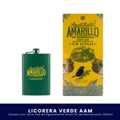 Kit Licorera Verde Aguardiente Amarillo de Manzanares