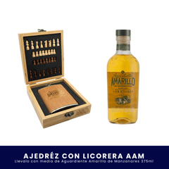 Kit Ajedrez + Licorera Aguardiente Amarillo de Manzanares