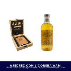 Kit Ajedrez + Licorera Aguardiente Amarillo de Manzanares