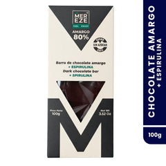 Chocolate Amargo 80% + Espirulina Mer Eze 100 g | Sin Azúcar
