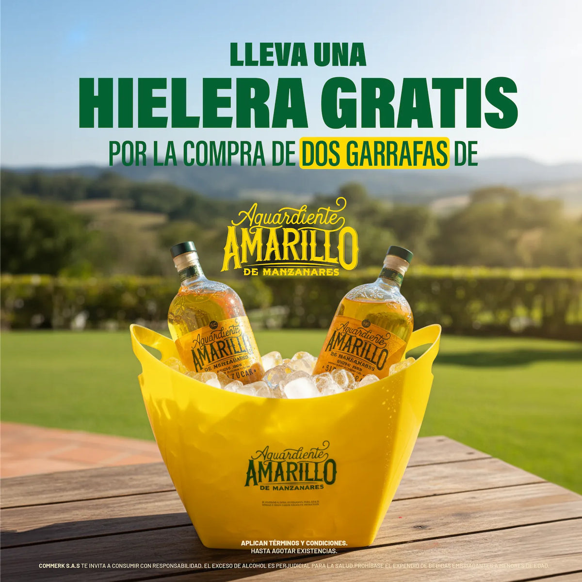 Hielera Gratis | 2 Garrafas Aguardiente Amarillo 1.5 L