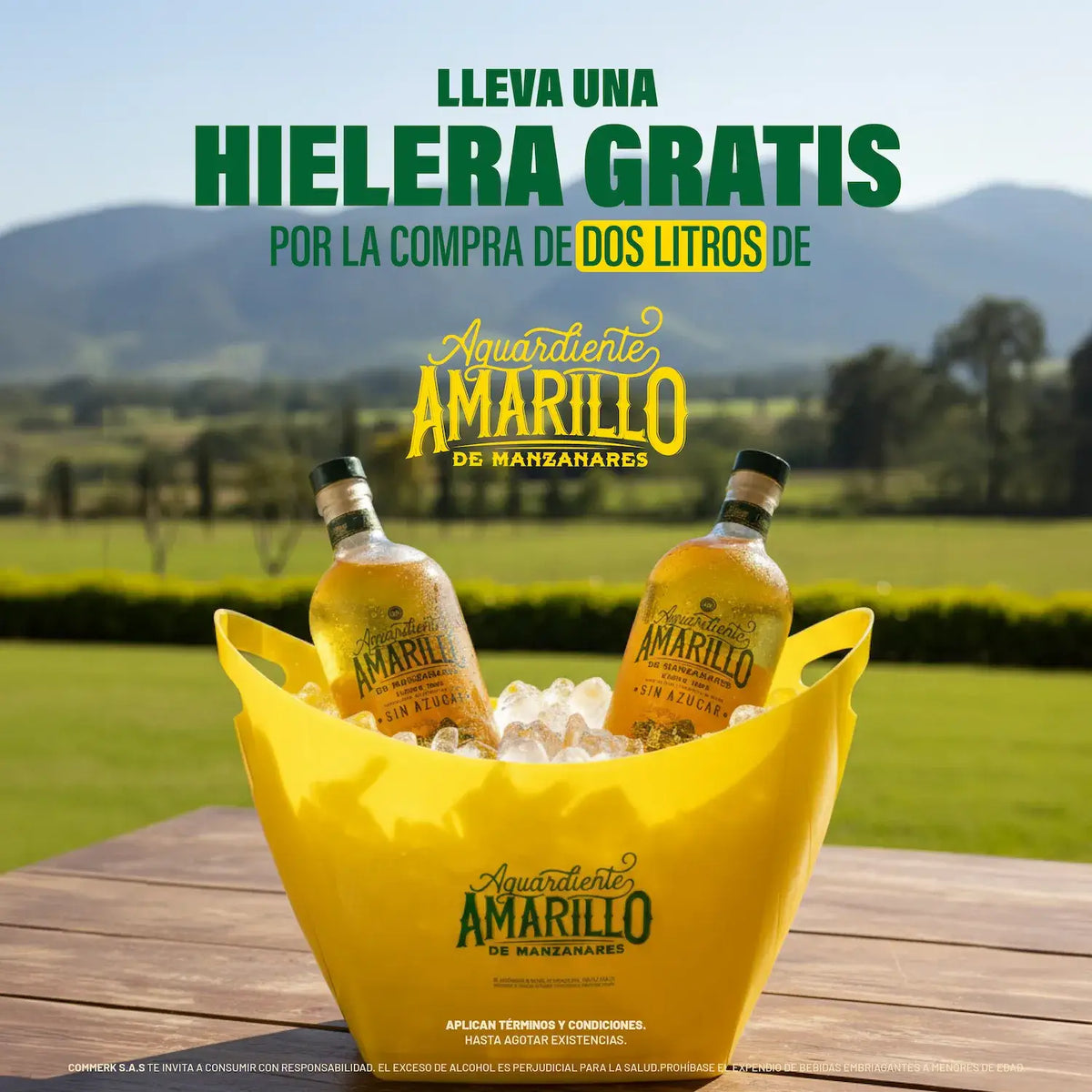 Hielera Gratis | Compra 2 Litros de Aguardiente Amarillo