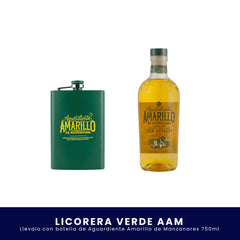 Kit Licorera Verde Aguardiente Amarillo de Manzanares