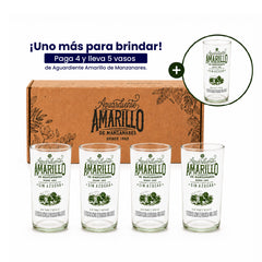 Set x5 Vasos Coleccionables Aguardiente Amarillo de Manzanares (Paga 4, Lleva 5) — Edición Especial Fundación Natalia Botero Escobar